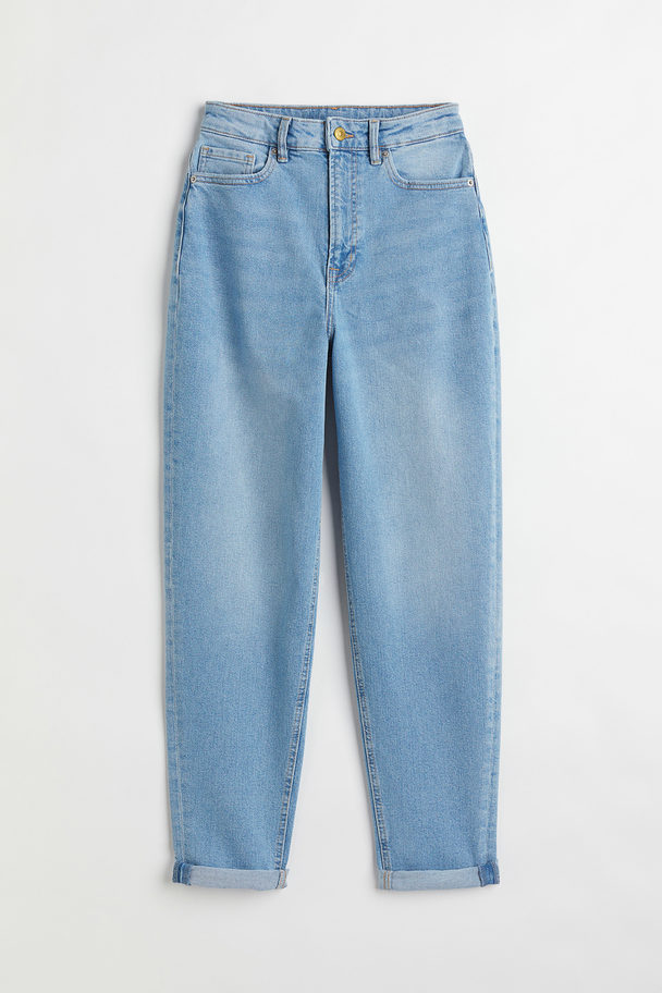 H&M Mom High Ankle Jeans Licht Denimblauw