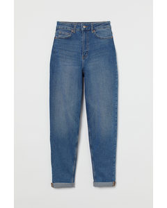 Mom High Ankle Jeans Blauw