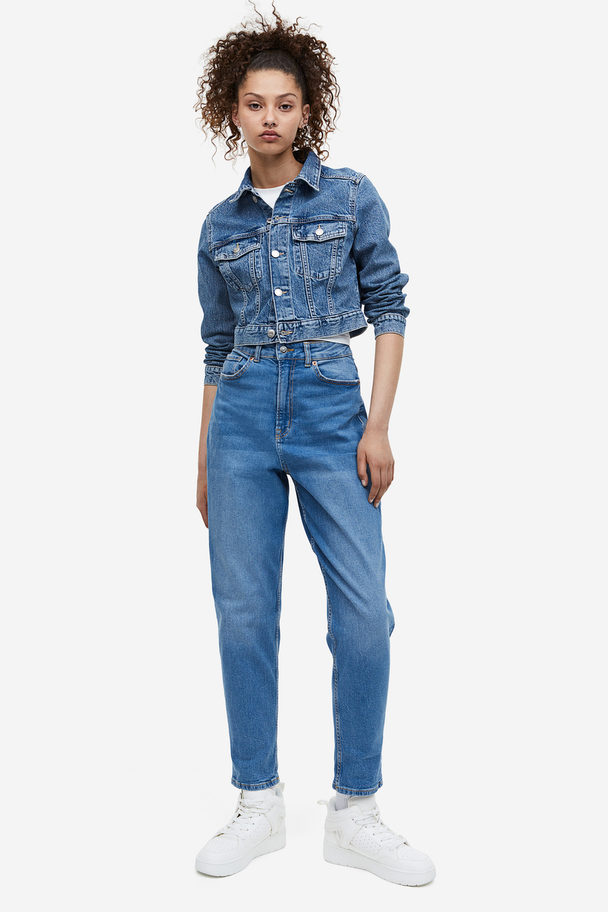 H&M Mom High Ankle Jeans Denimblauw
