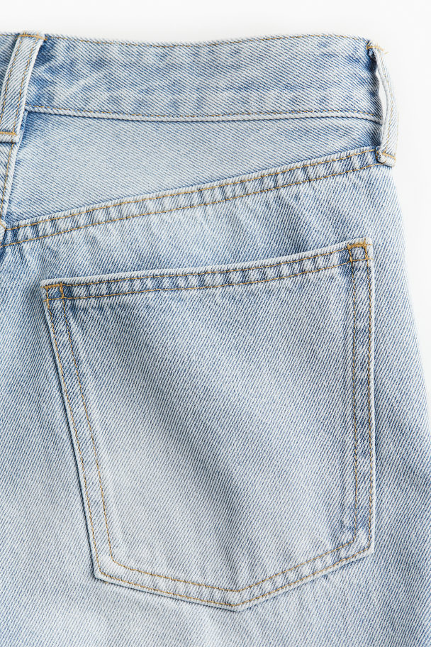 H&M Straight High Jeans Light Denim Blue