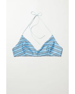 Nova Striped Bikini Top Blue Stripe