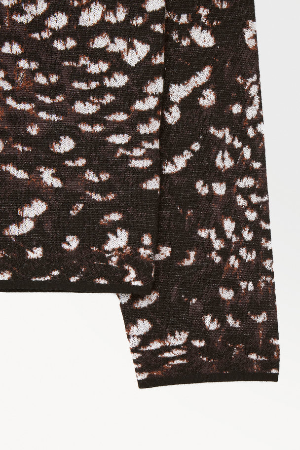 COS The Feather-jacquard Jumper Dark Brown / Feather Print