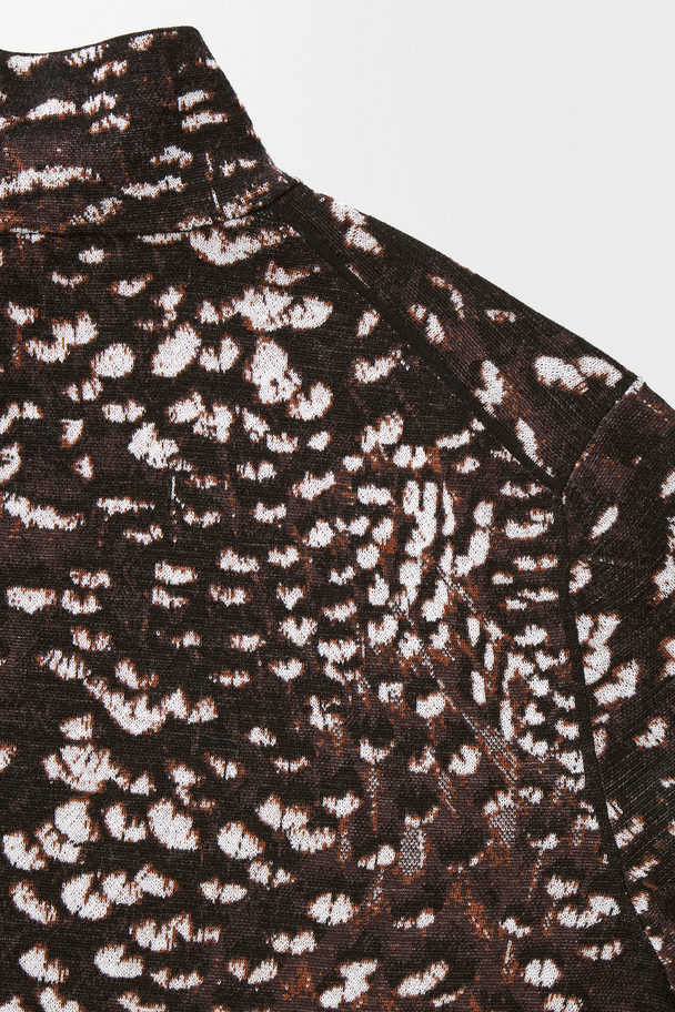 COS The Feather-jacquard Jumper Dark Brown / Feather Print