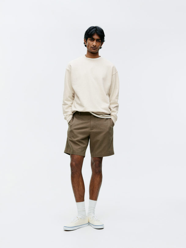 ARKET Linen-blend Shorts Dark Mole