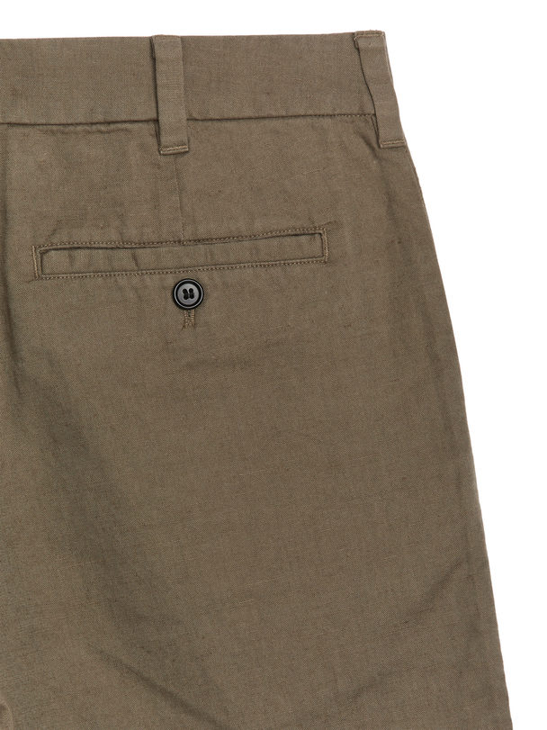 ARKET Linen-blend Shorts Dark Mole