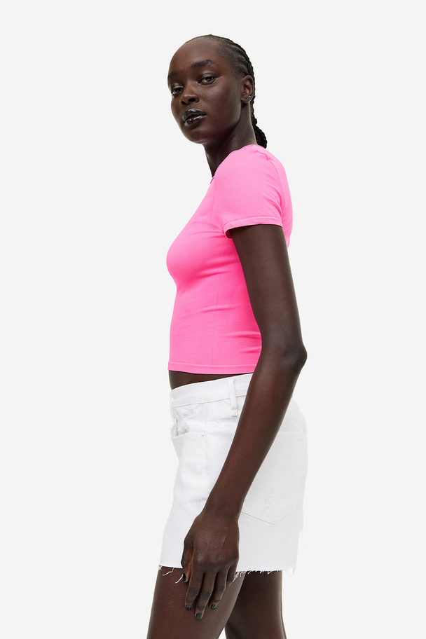 GOOD AMERICAN So Soft Sculpted Tee Knock Out Pink