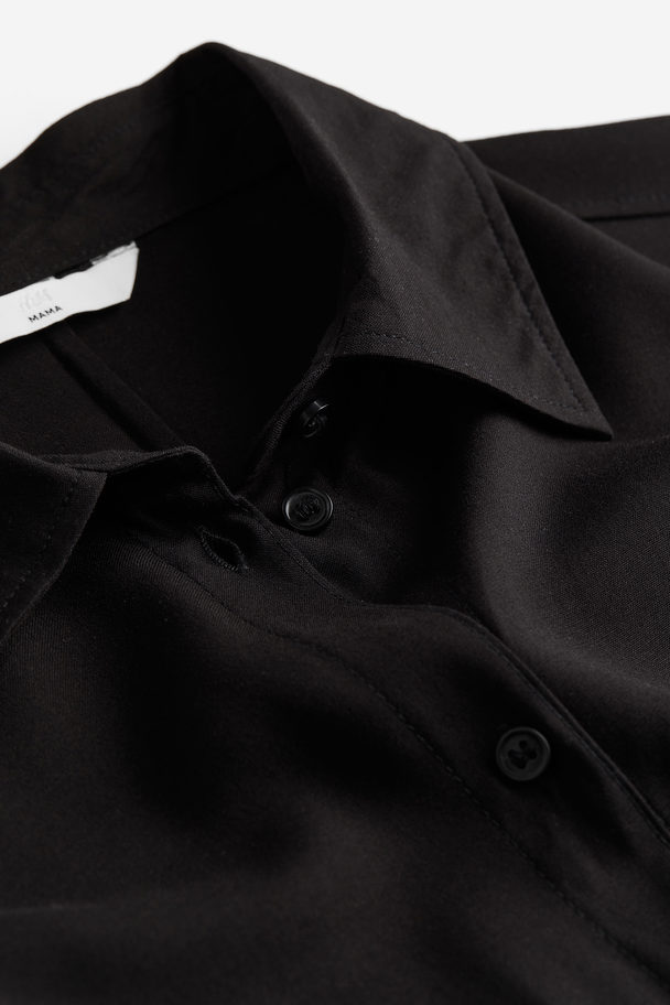 H&M Mama Tie-belt Shirt Dress Black
