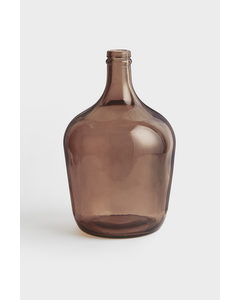 Glass Bottle Vase Dark Beige