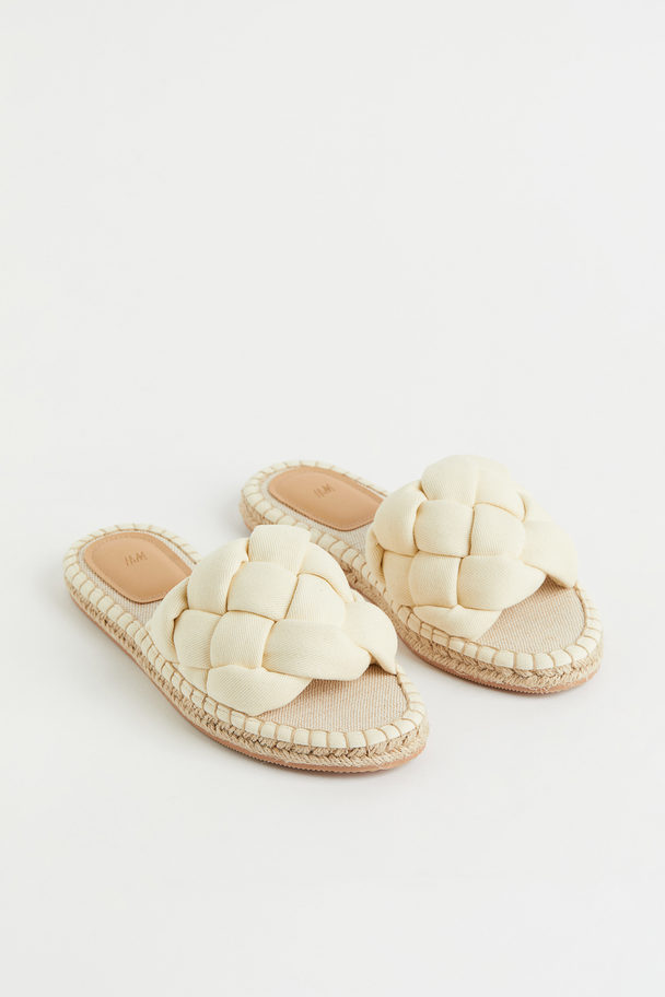 H&M Slippers In Espadrille-stijl Roomwit