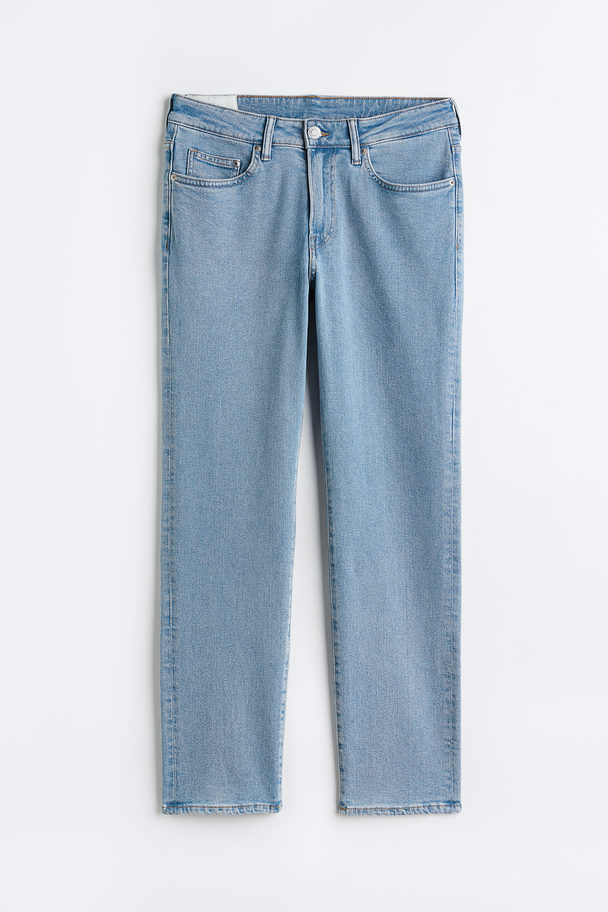 H&M Straight Regular Jeans Licht Denimblauw