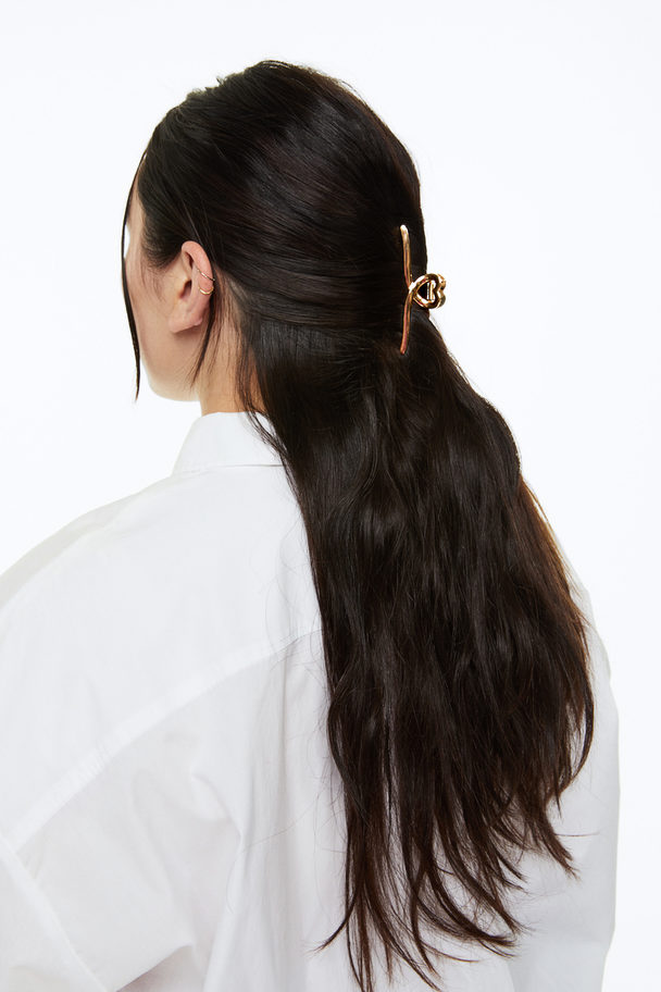 H&M Heart-detail Metal Hair Claw Gold-coloured