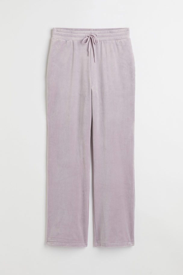 H&M Velour Trousers Light Purple