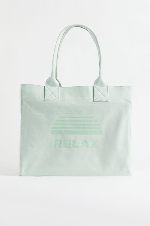 H&M Printed Shopper Mint Green/relax