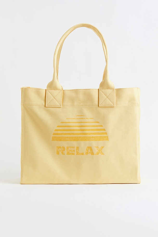 H&M Printed Shopper Yellow/relax