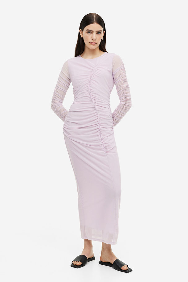 H&M Draped Bodycon Dress Light Pink
