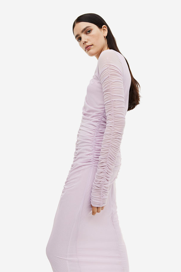 H&M Draped Bodycon Dress Light Pink