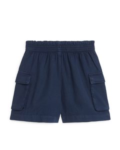 Utility-Shorts aus Lyocell Dunkelblau