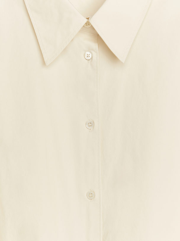 ARKET Ruimvallend Overhemd Van Popeline Crème
