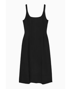 Slim-fit Corset-style A-line Dress Black