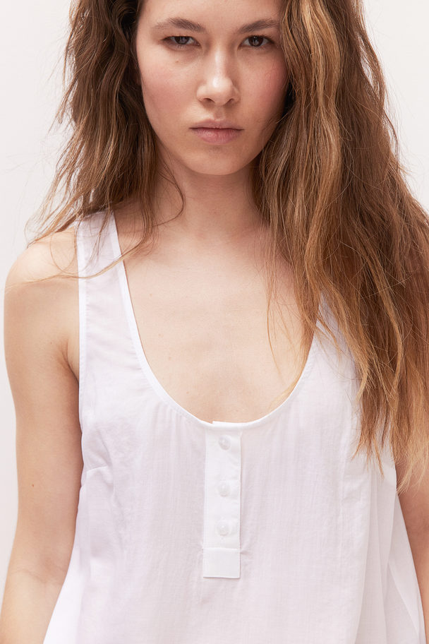 H&M Button-top Vest Top White