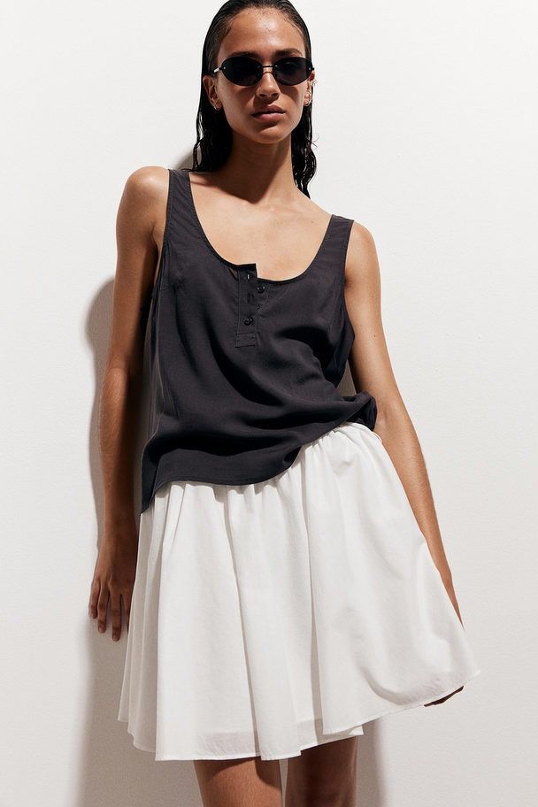 H&M Button-top Vest Top Dark Grey