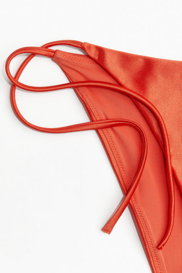 H&M Tie-Tanga Bikinihose Orange/Glänzend