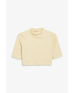 Fitted Crop Top Light Yellow
