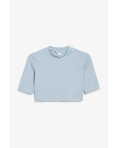 Fitted Crop Top Light Blue