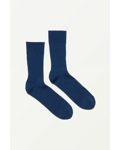 Selma Socks Navy Blue