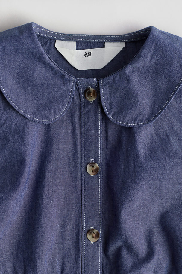 H&M Ärmlös Skjortklänning Mörkblå