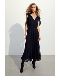 Maxi-jurk Met Strikdetail Zwart