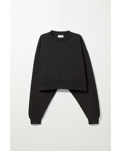 Easy Cropped Sweatshirt Black