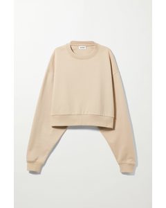 Easy Cropped Sweatshirt Beige