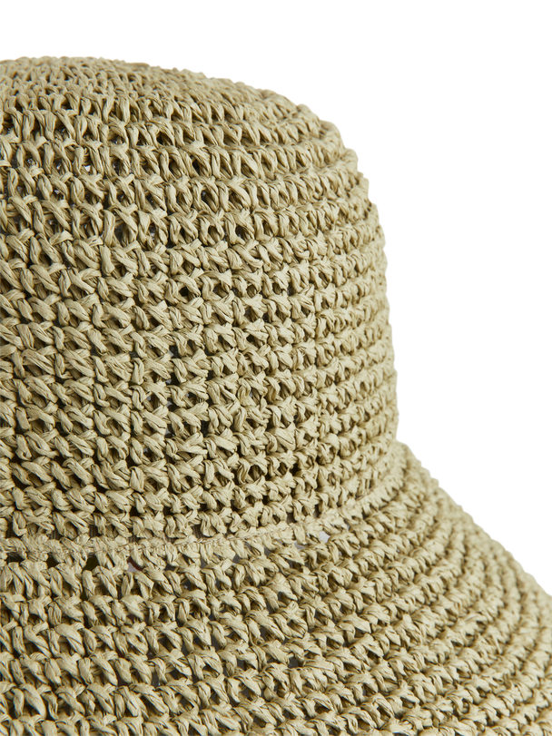 ARKET Straw Hat Khaki Green