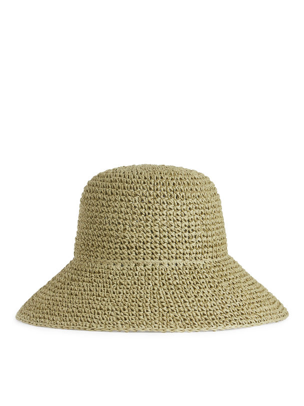 ARKET Straw Hat Khaki Green