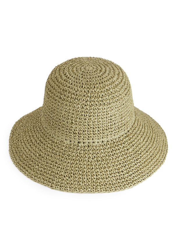 ARKET Straw Hat Khaki Green