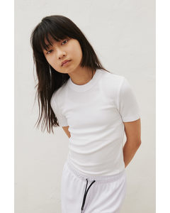 Drymove™ Cropped Sports Top White