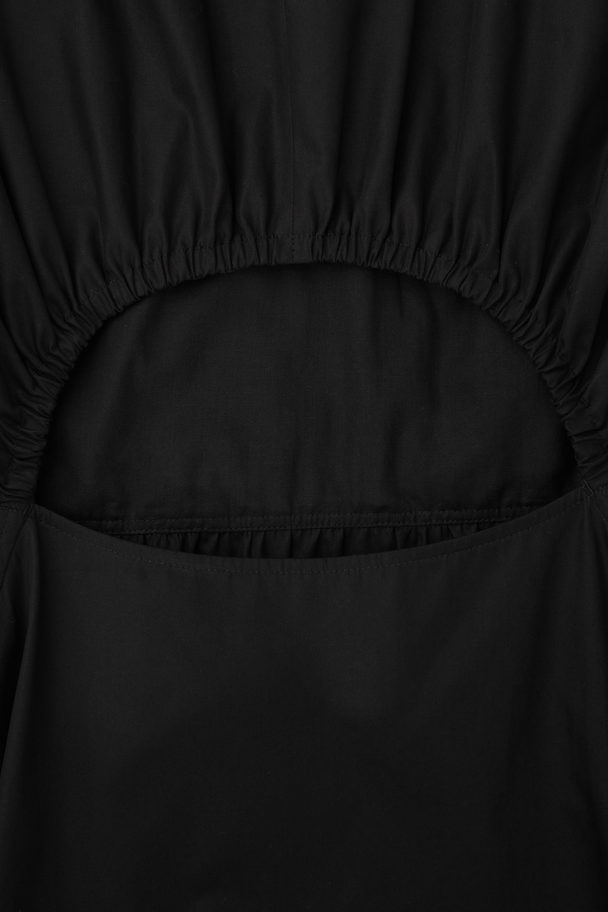 COS Open-back Tiered Dress Black