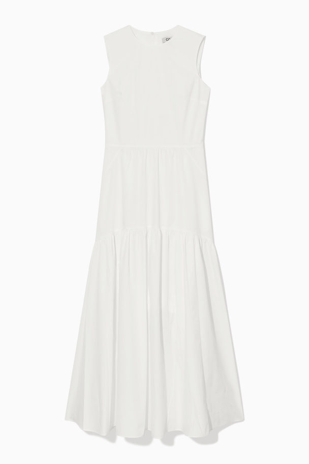 COS Open-back Tiered Dress White