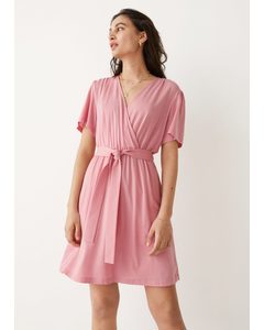 Belted Wrap Dress Pink