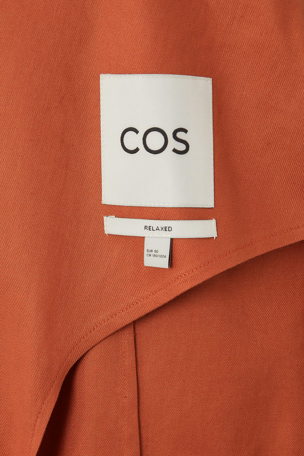 COS Longline Single-breasted Blazer - Relaxed Terracotta