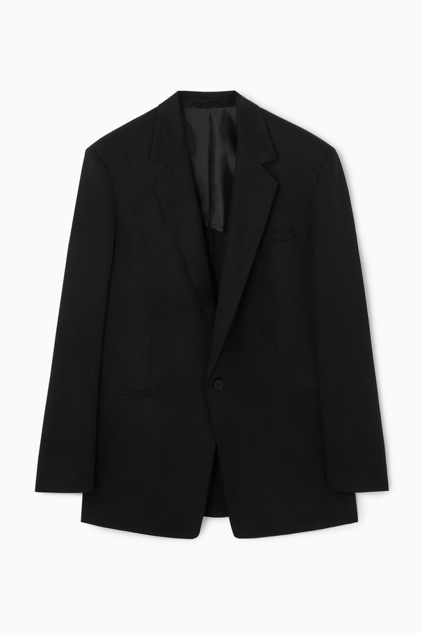 COS Longline Single-breasted Blazer - Relaxed Black