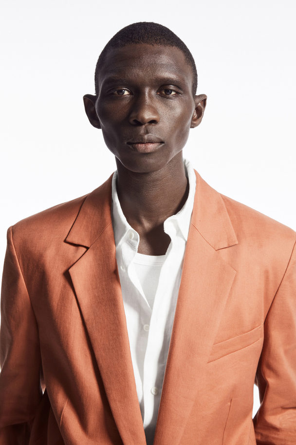 COS Longline Single-breasted Blazer - Relaxed Terracotta