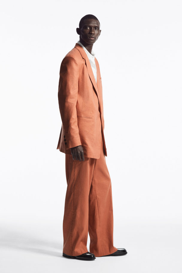 COS Longline Single-breasted Blazer - Relaxed Terracotta