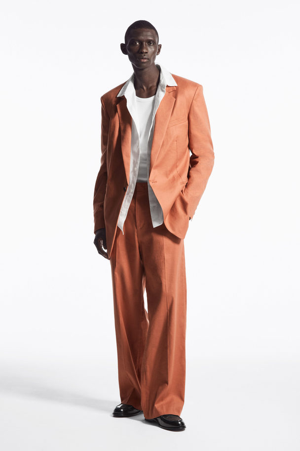 COS Longline Single-breasted Blazer - Relaxed Terracotta