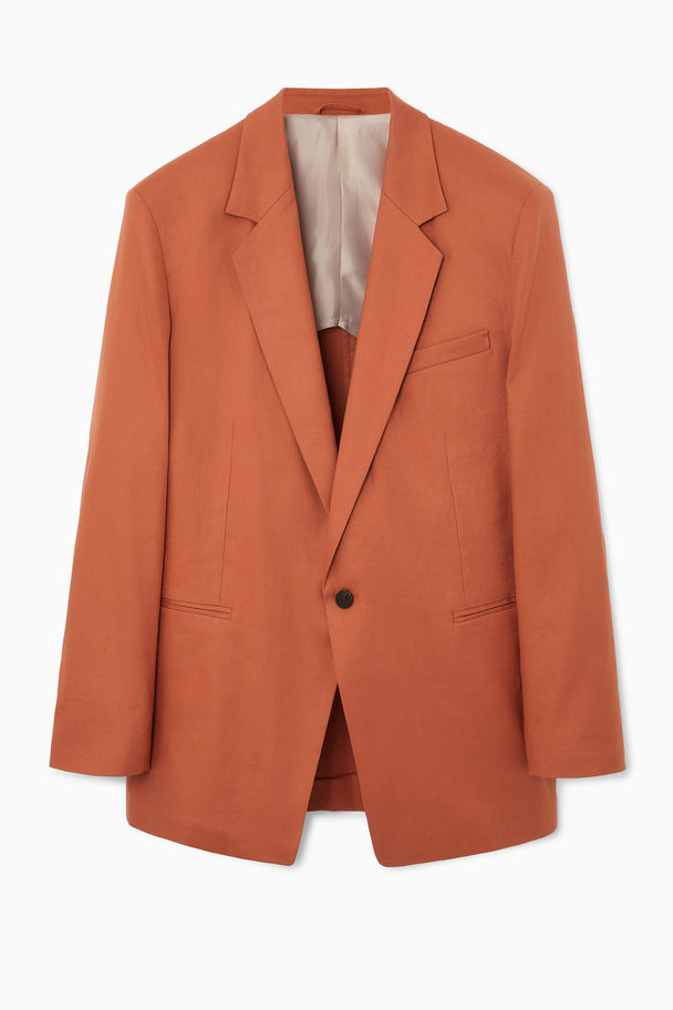 COS Longline Single-breasted Blazer - Relaxed Terracotta