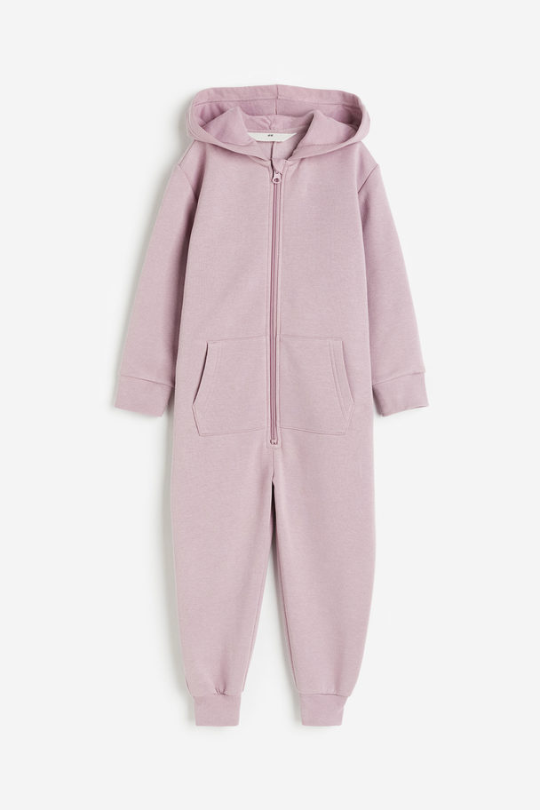H&M Sweatoverall Met Capuchon Dusty Roze