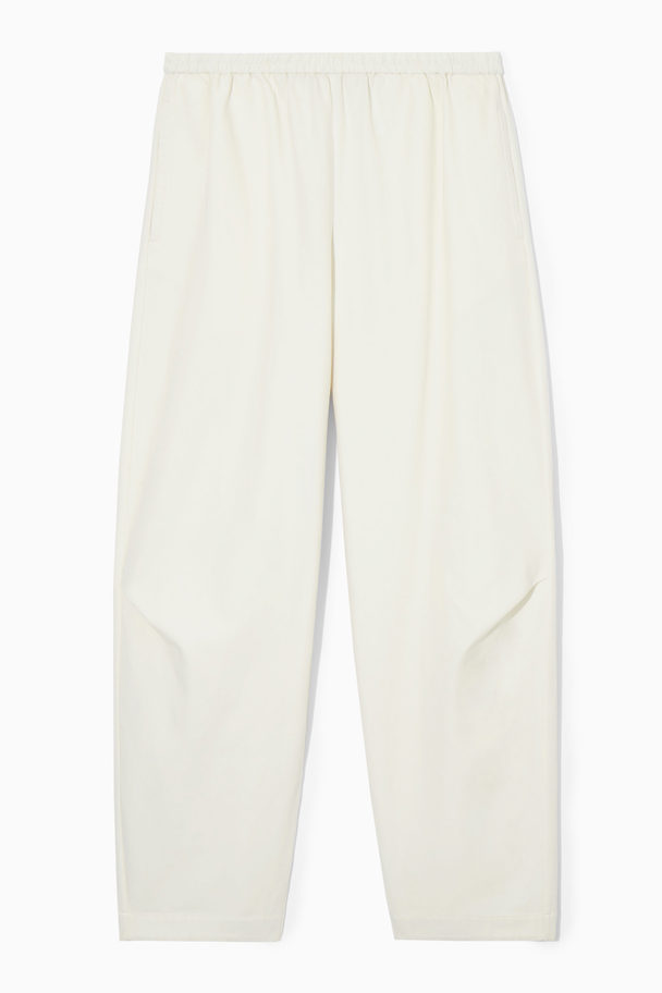 COS Elasticated Barrel-leg Trousers Off-white