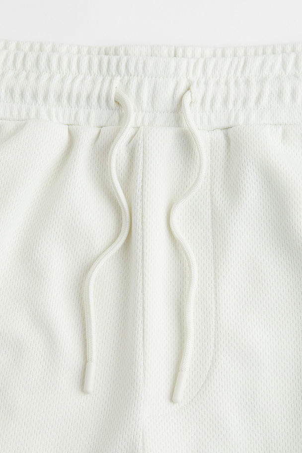 H&M Relaxed Fit Mesh Shorts White/never Waste Talent
