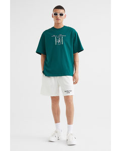 Relaxed Fit Mesh Shorts White/never Waste Talent